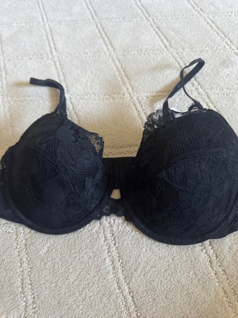 NWT Natori Fleur black lace bra 34D
